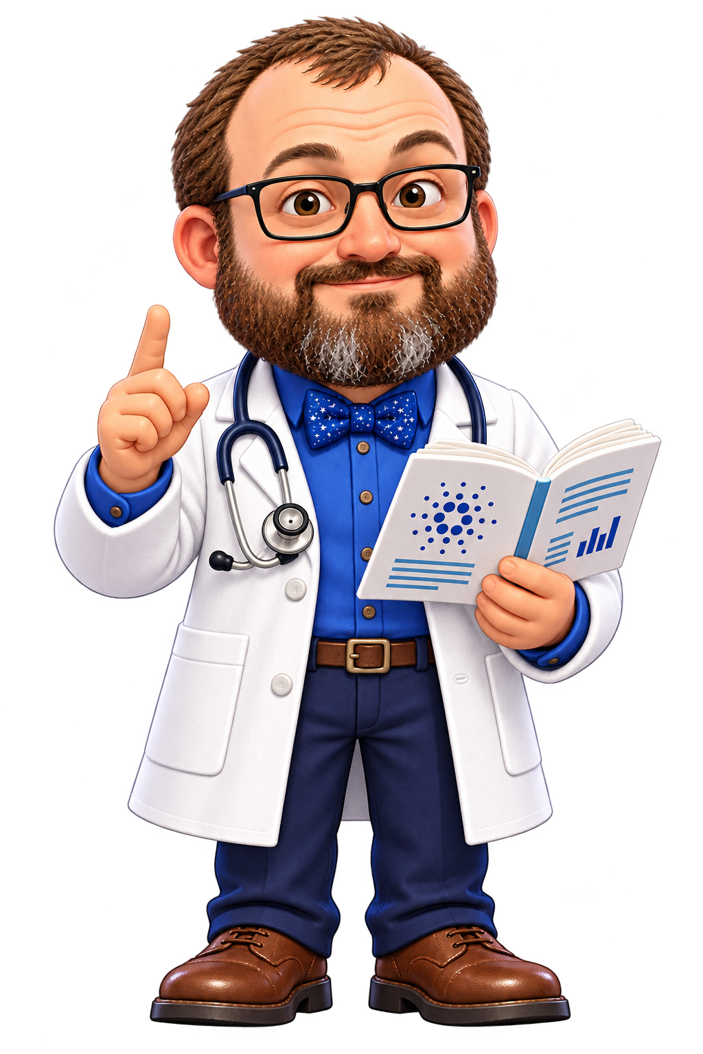 Doctor Charles with a research paper